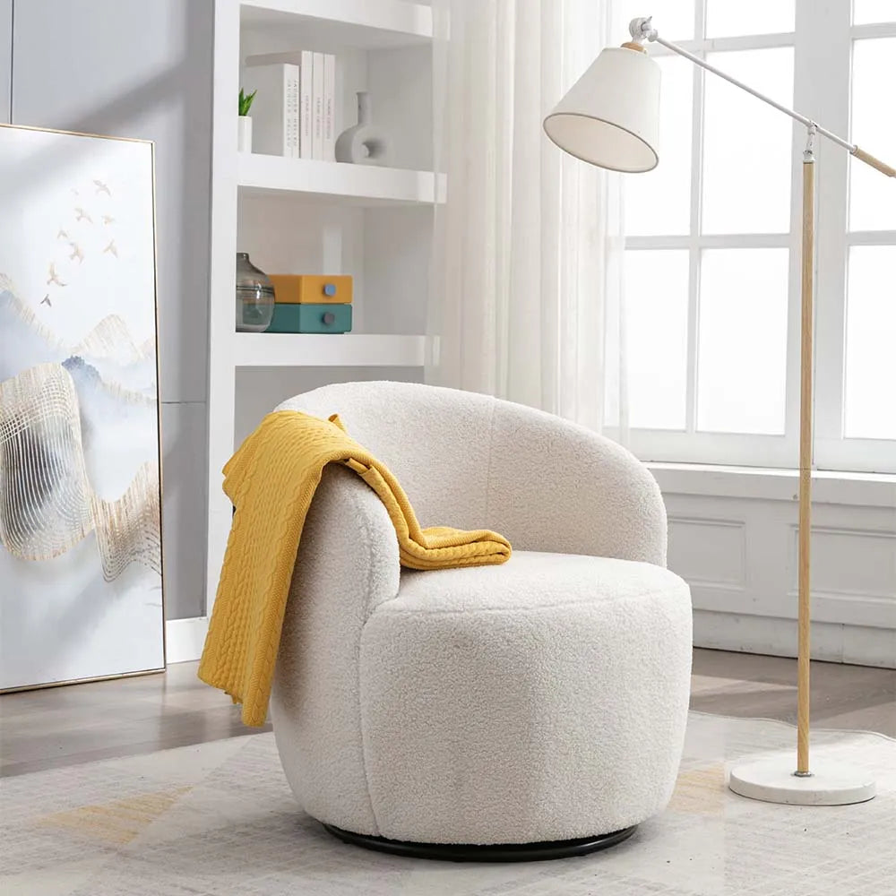 Cuddlewood 25.60" Modern Minimalist Accent Armchair Barrel Chair