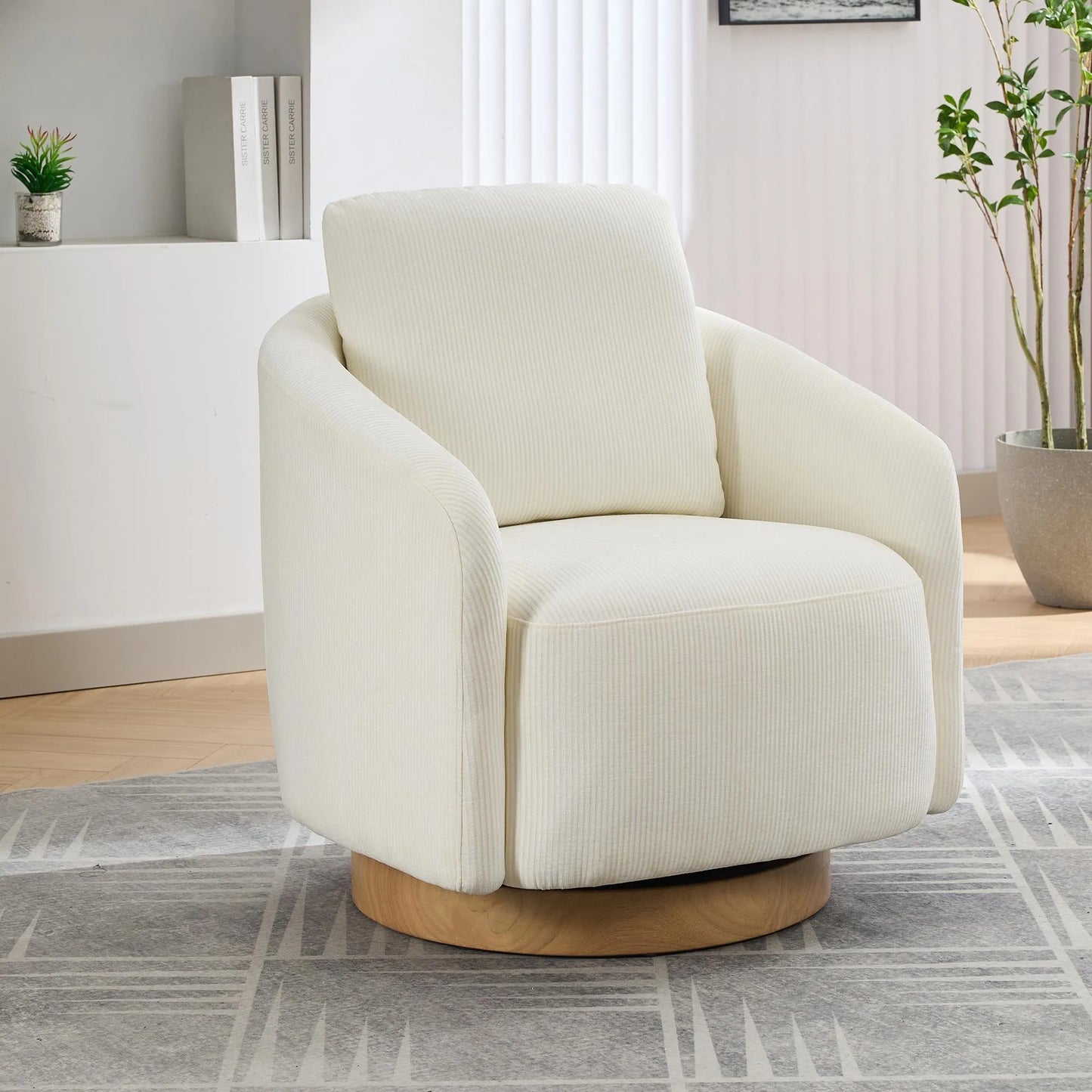 Cuddlewood 30.30"Swivel Accent Barrel Chair