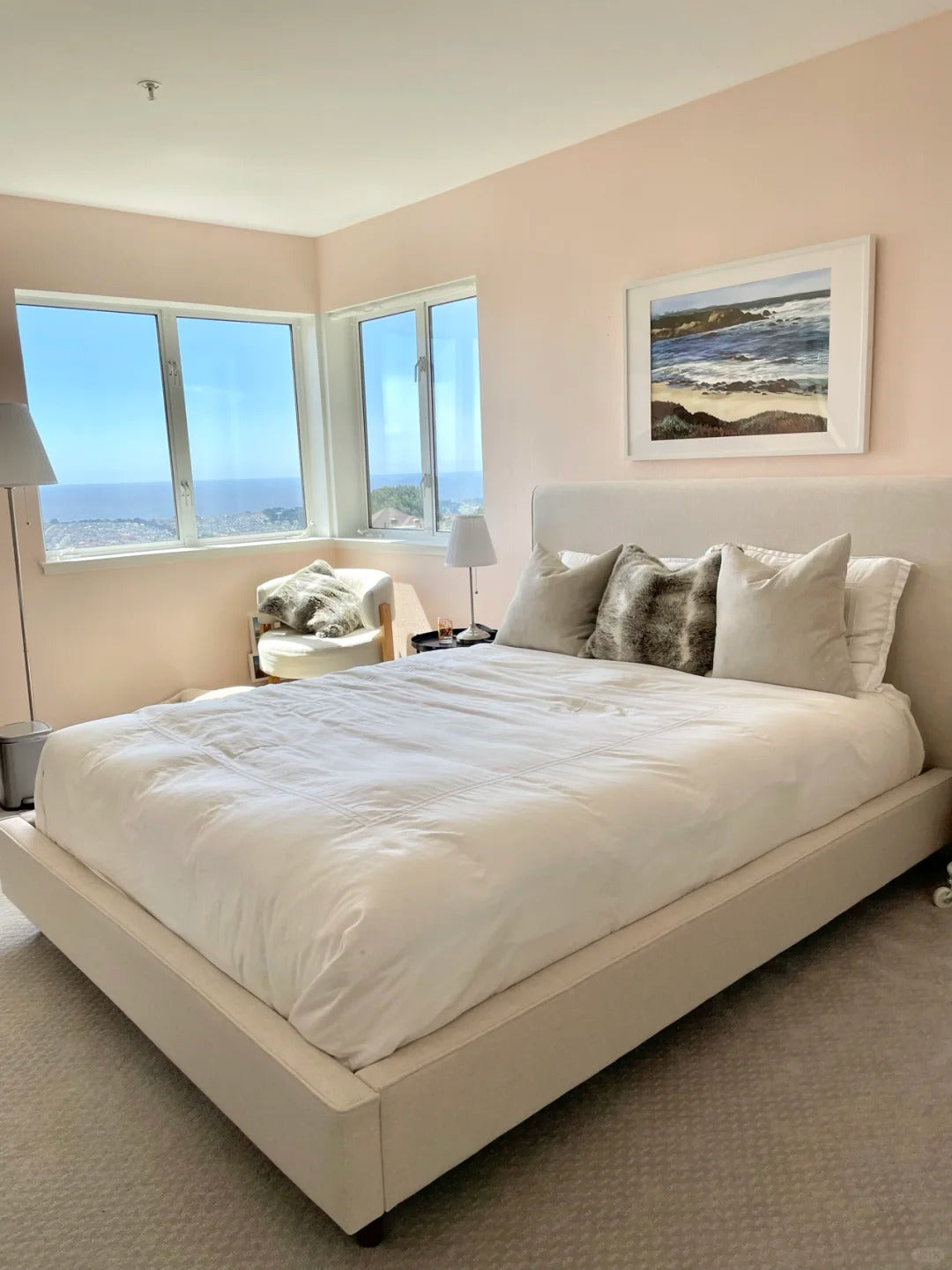 Cuddlewood Elegant Upholstered Bed with Plush Cushions and Soft Linens