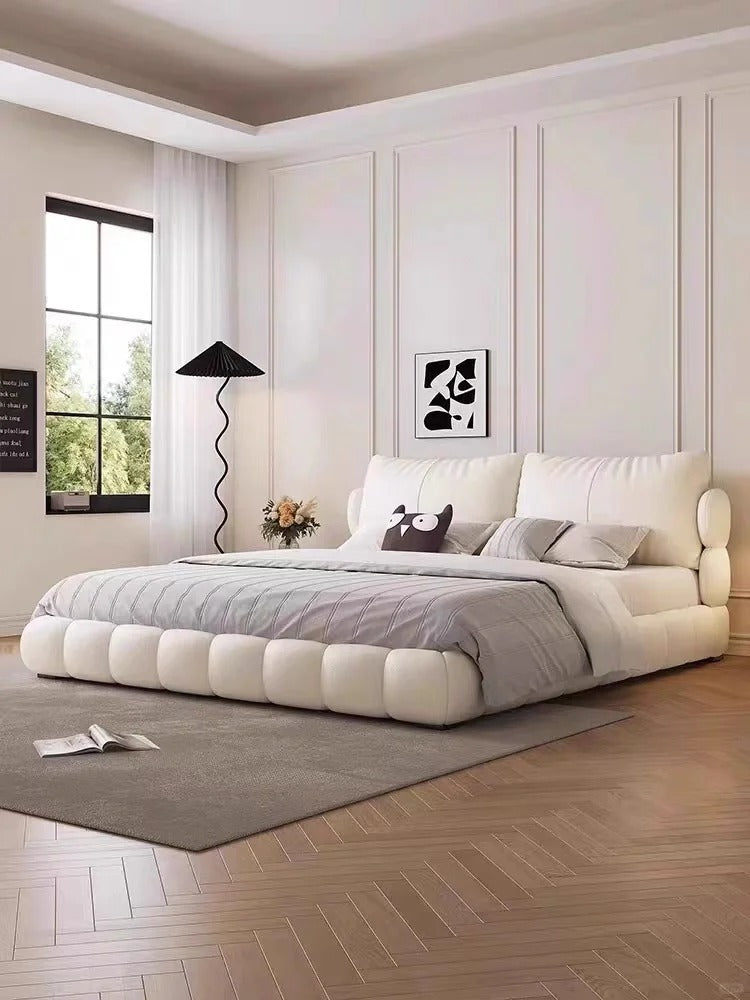 Cudlewood Modern Upholstered Bed with Tufted Headboard and Soft Cushions