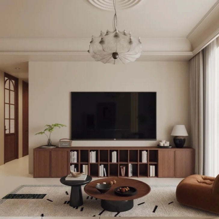 Cuddlewood  Contemporary Dual-Level Coffee Table Set with Walnut and Black Finishes