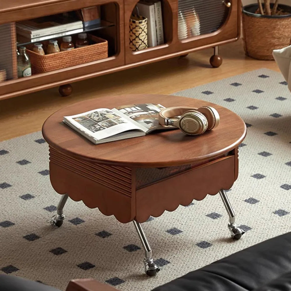 Cuddlewood Modern Lift-top Round Coffee Table with Lights