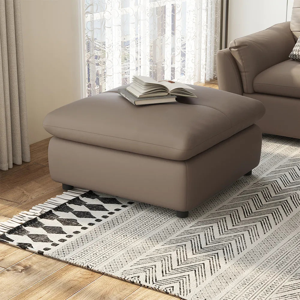 Cuddlewood 31.50’’ Minimalist Full-Grain Leather Sofa Ottoman