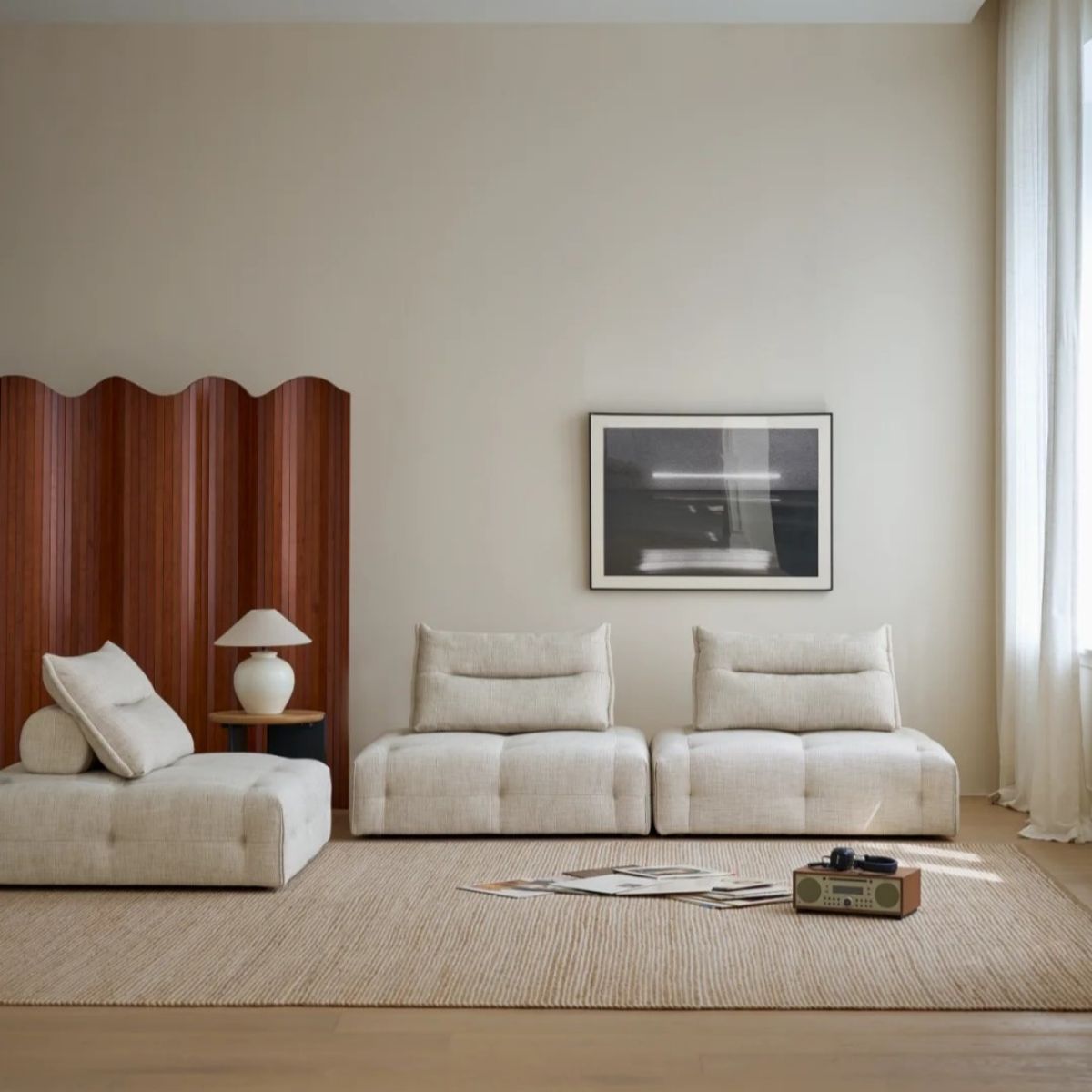 Cuddlewood Modern Gray Velvet Sectional Sofa