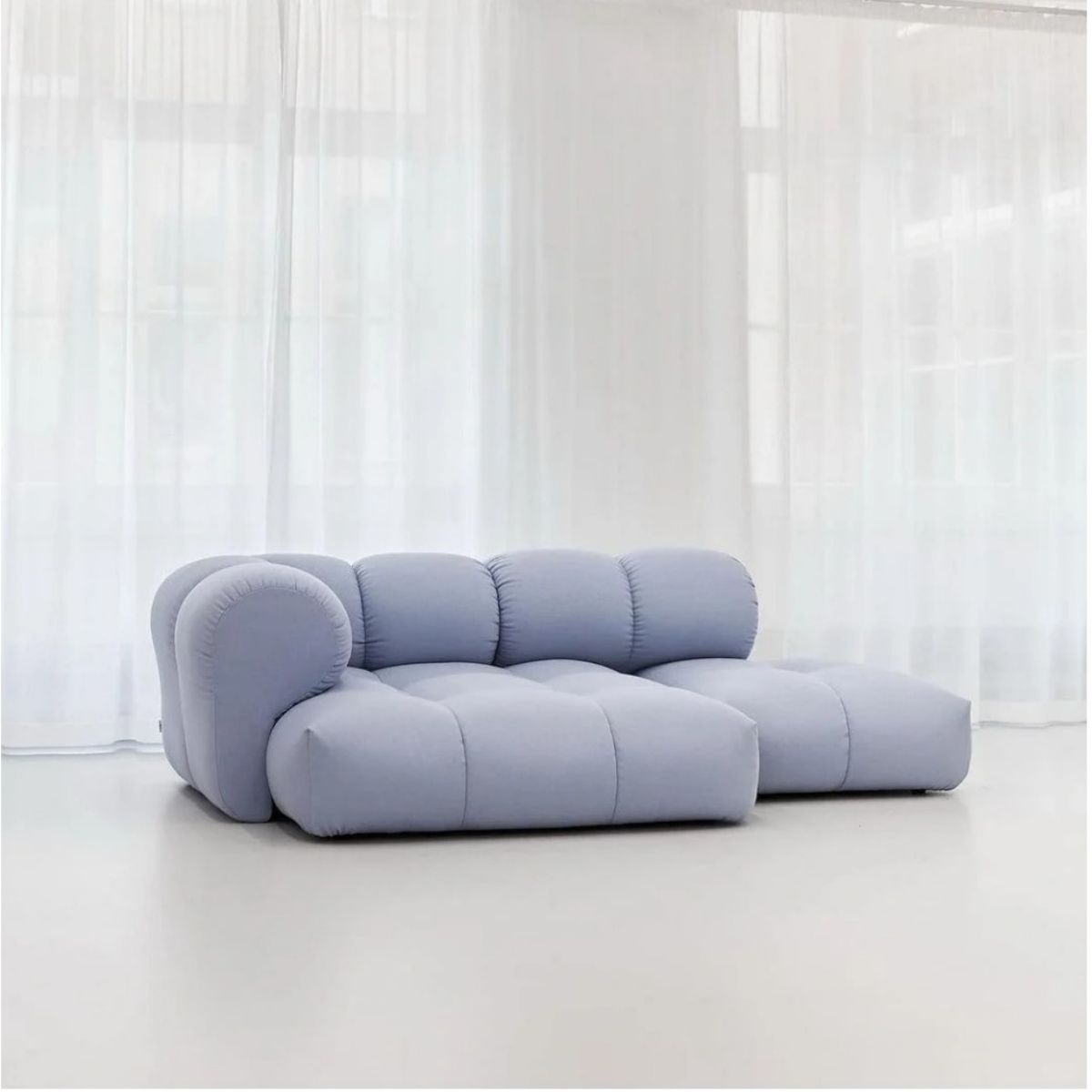 Cuddlewood Modern Navy Blue Velvet Sofa