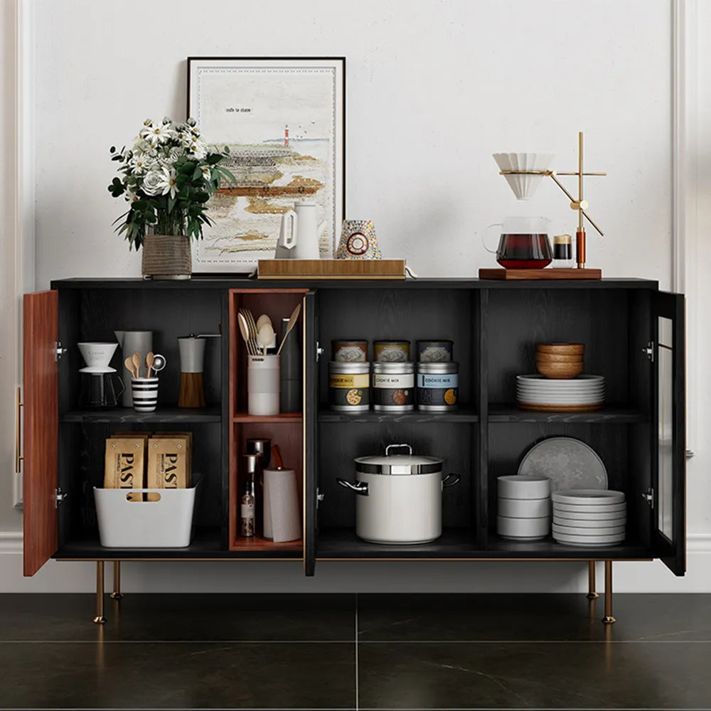 Cuddlewood 55.12”Mid Century Modern Sideboard Buffet 3 Door Cabinet