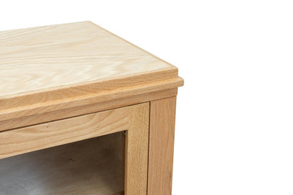 86" Electric Fireplace TV Console, Fits TVs up to 95", Natural Wood Finish, Modern Media Storage – Cuddlewood