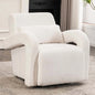 Cuddlewood 30.7" Modern Cozy white Teddy Fabric Accent Chair