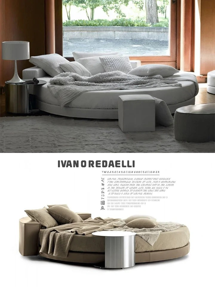 Cuddlewood Serene Sanctuary: A Round Upholstered Bed for Ultimate Relaxation