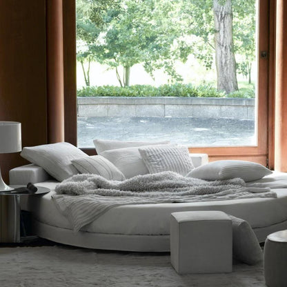 Cuddlewood Serene Sanctuary: A Round Upholstered Bed for Ultimate Relaxation