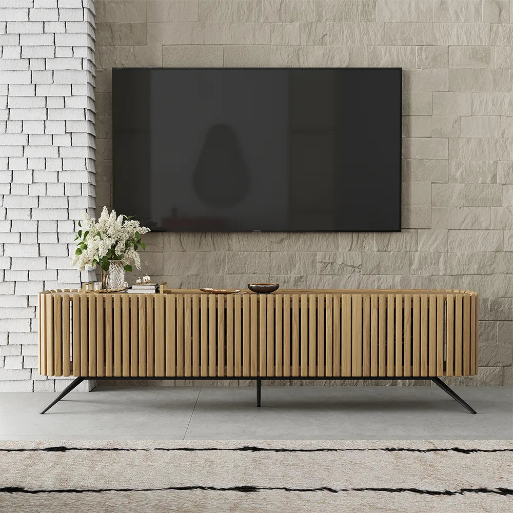 Cuddlewood Modern Nordic TV cabinet solid color elm 78.74”