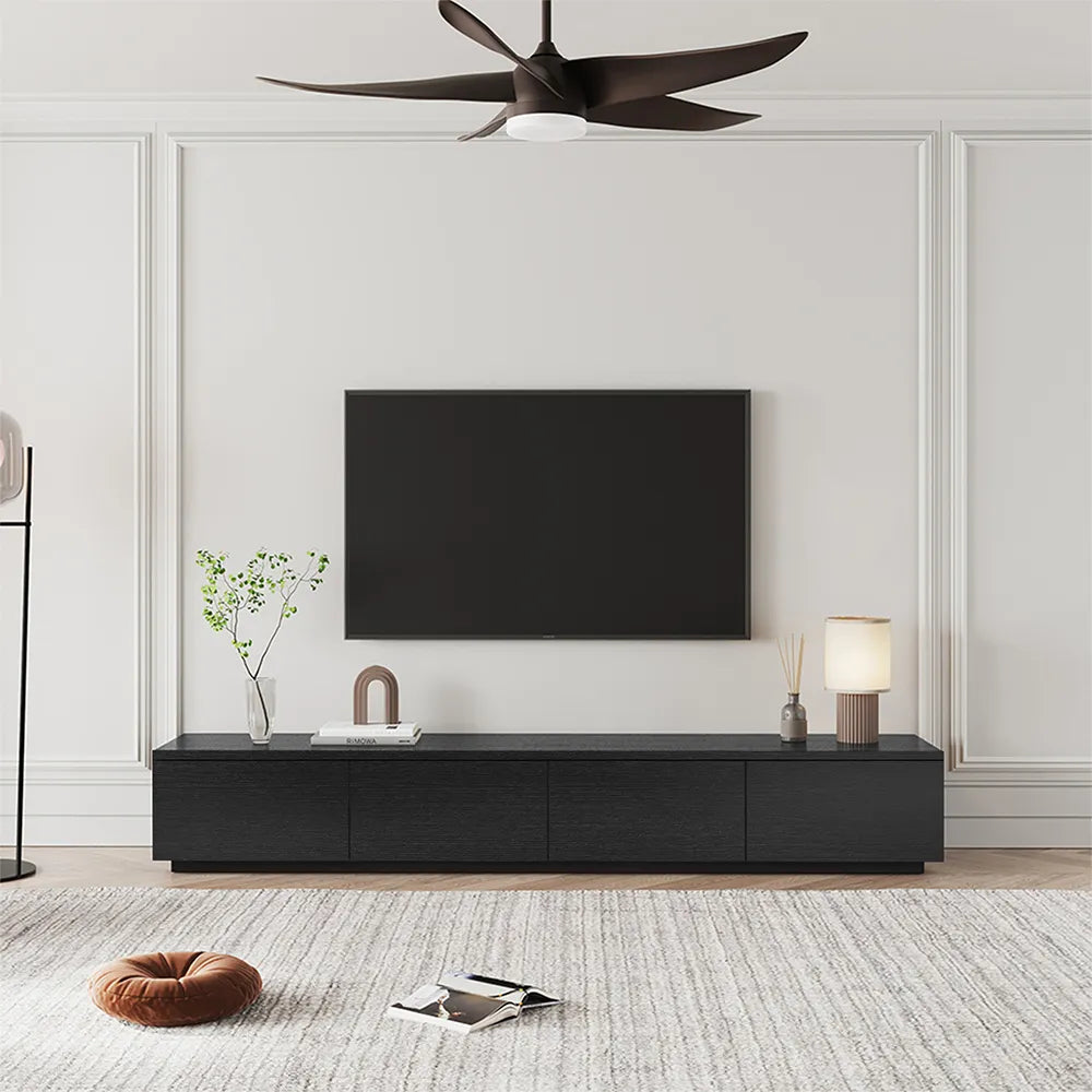 Cuddlewood Modern Black TV Stand with Drawers